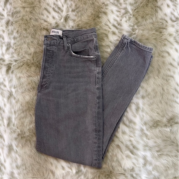 Agolde Gray Straight Leg Jeans Mid-Rise Casual - Picture 6 of 9